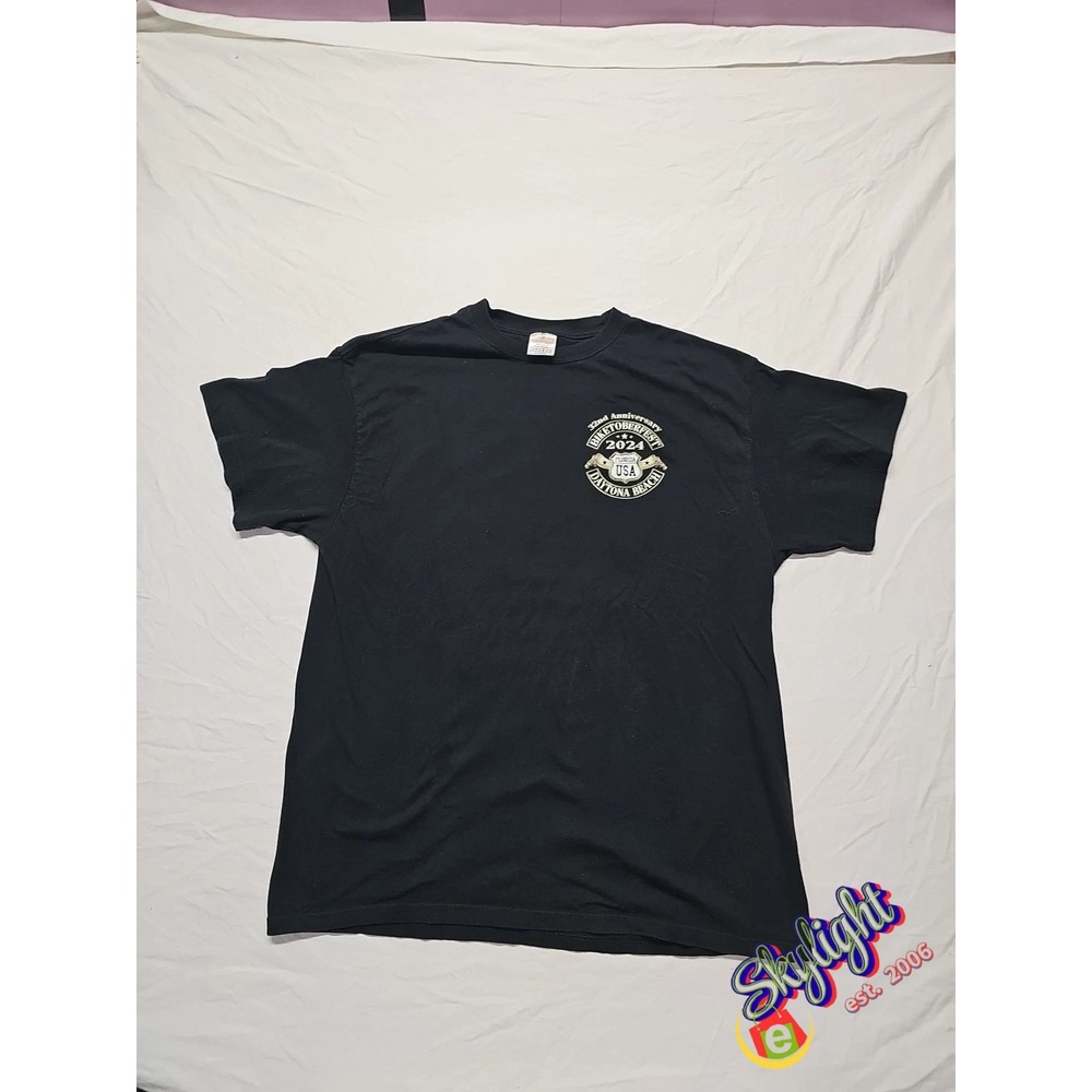 Milwaukee Mens Black Biketoberfest 2024 Short Sleeve Motorcycle T-Shirt‎ Sz Xl